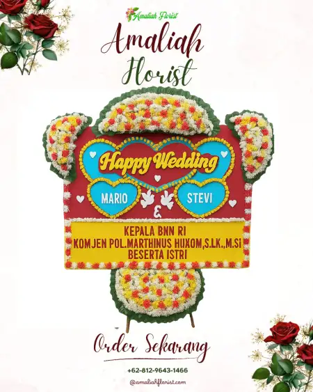 Papan Bunga Pernikahan Gedung